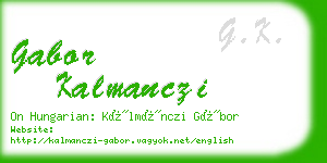 gabor kalmanczi business card